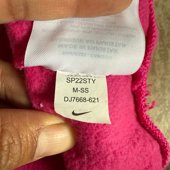 Nike Pink Embroidered Middle Swoosh Pullover Hoodie Sweater Unisex Size Medium - Picture 8 of 8